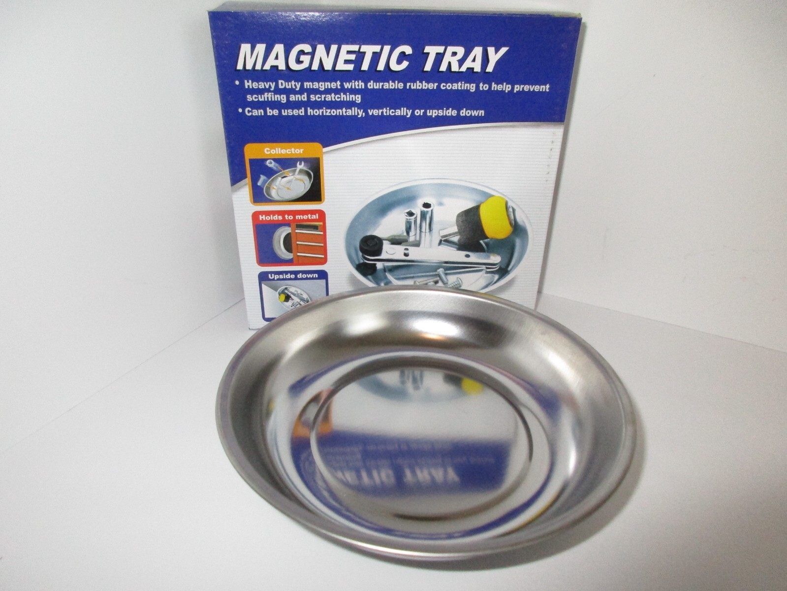 ROUND MAGNETIC PARTS TRAY STAINLESS STEEL 5 3/4″ DIAMETER #5885