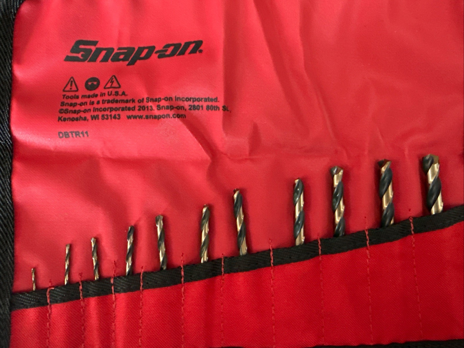 Snap On DBTR11 11-Piece High Speed Mechanics Length Drill Bits Open Box