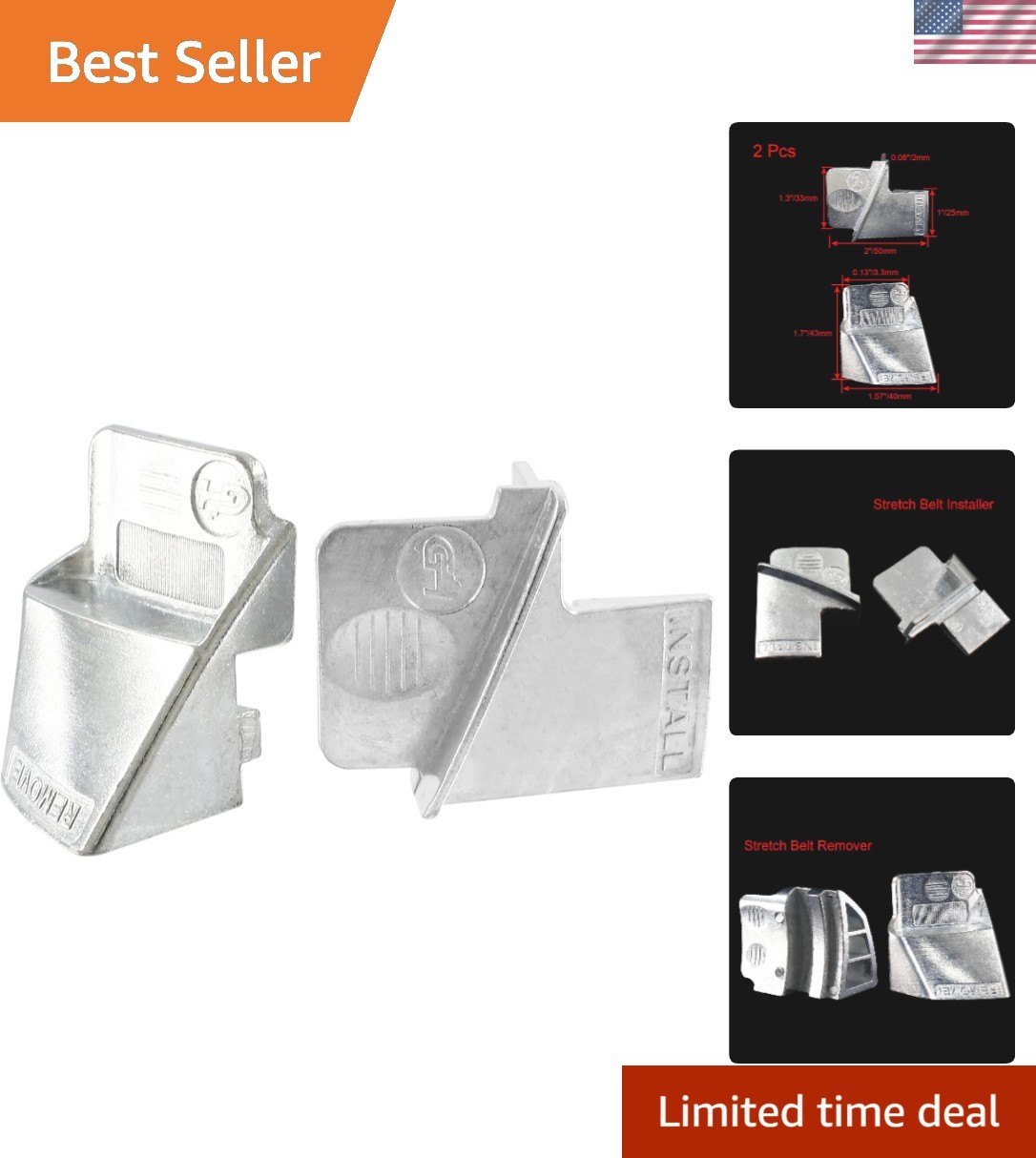 Durable Metal Stretch Belt Installer & Remover Set – Essential Automotive Tools