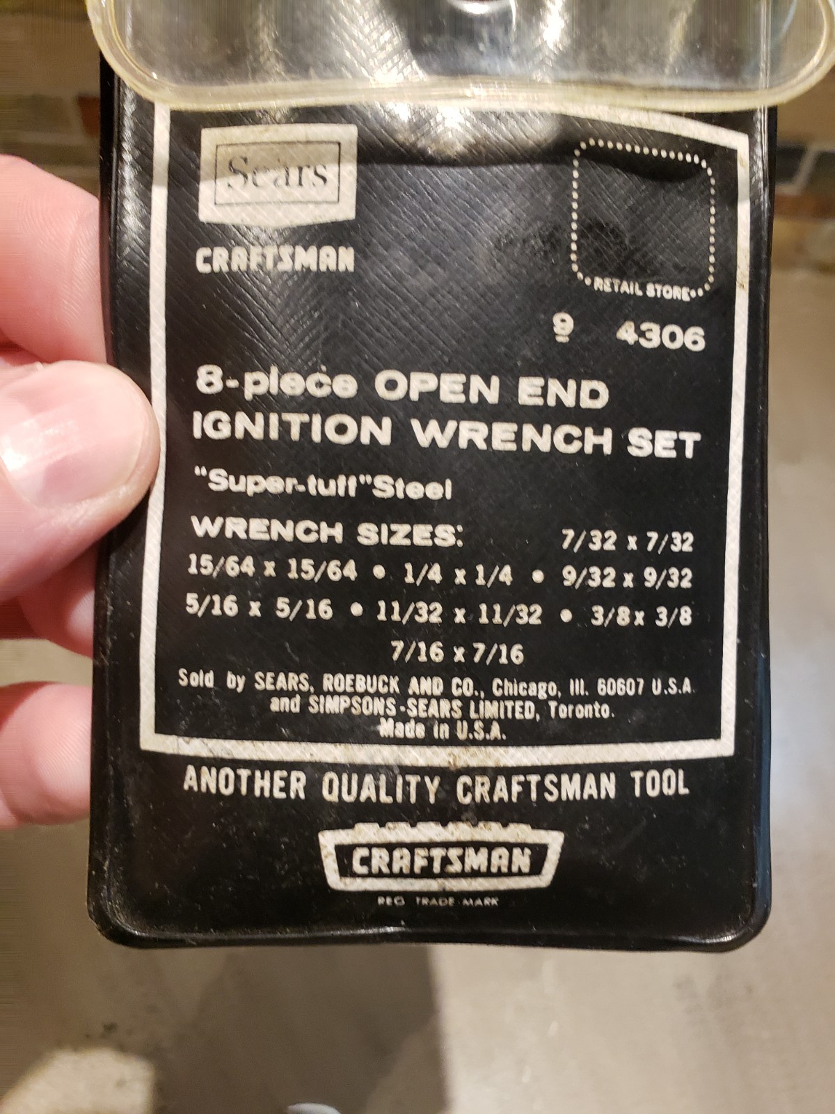 Craftsman USA 8-Piece Open End Ignition Wrench Set with Pouch No 4306