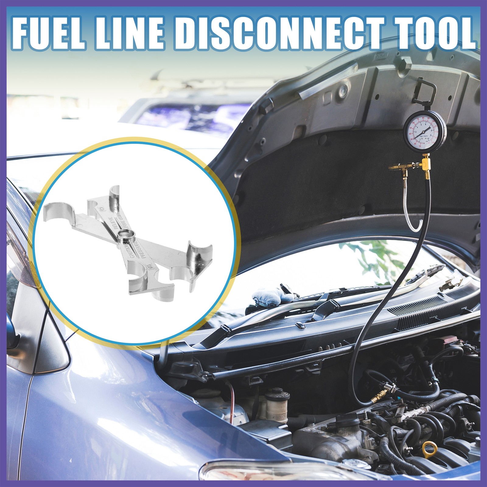 Fuel Line Disconnect Tool Kit 3/4″ 5/8″ 1/2″ 3/8″ for GM for Ford Pack of 2