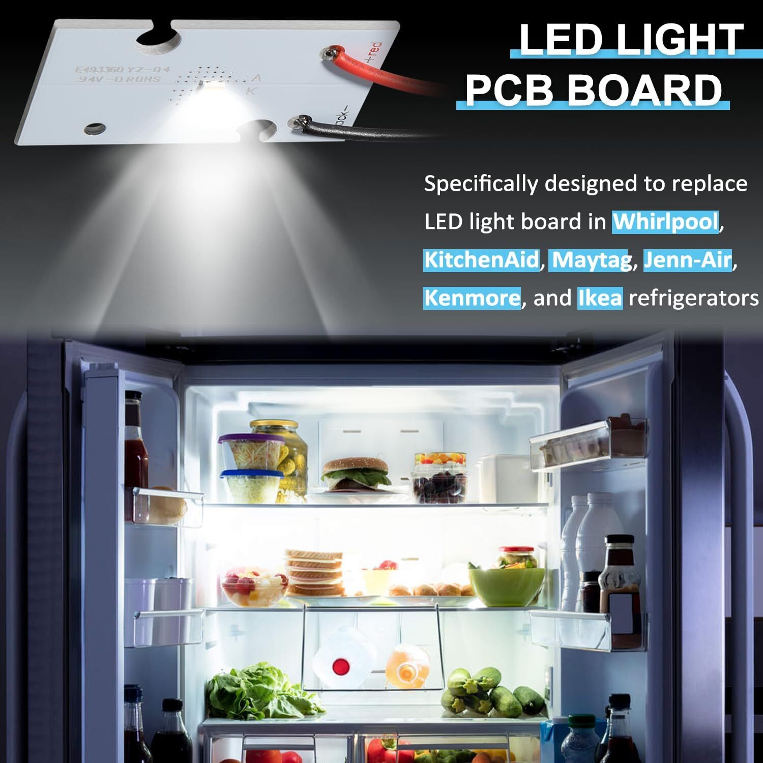 3PK W10843353 W11205083 W10695459 For Whirlpool Refrigerator LED Light Board