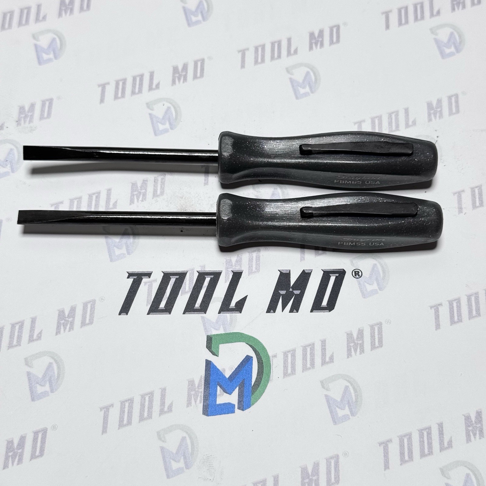 Snap-on Tools 2pc DARK TITANIUM 5″ Straight Bent Mini Pocket Prybar PBMB5 PBMS5