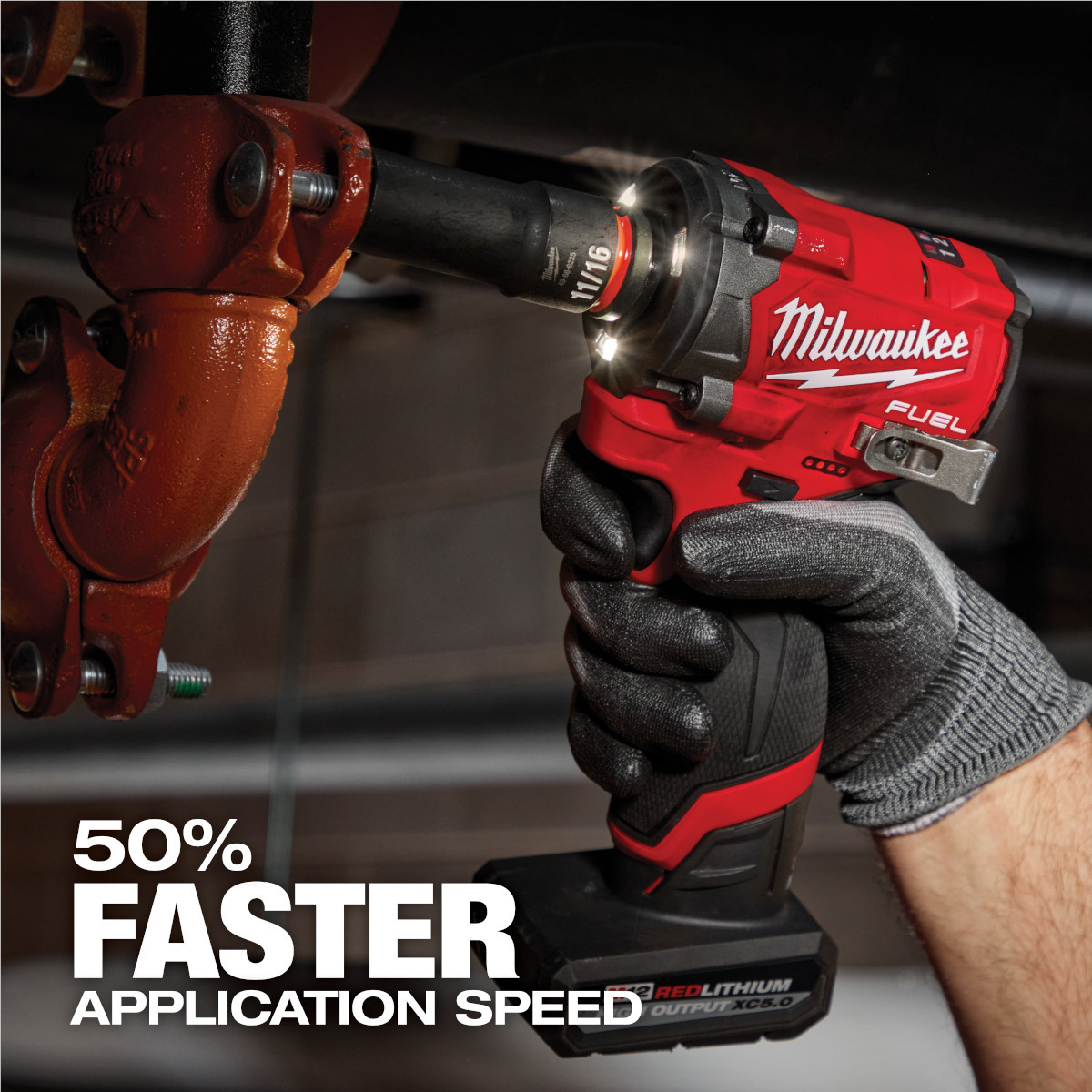 Milwaukee Tool M12 FUEL Stubby 1/2 Inch Impact Wrench with Pin Detent
