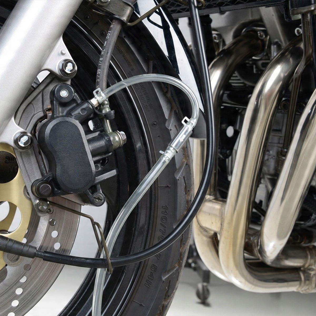 New 4 PCS Brake Bleeder Hose, One Way Check Valve Tube Bleeding Tool Kit Silver
