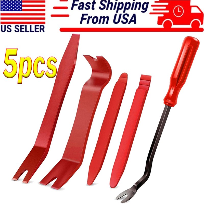 Plastic Trim REMOVAL Pry Tool fits Car Radio Panel Door Dash Clip Fastener-5pcs