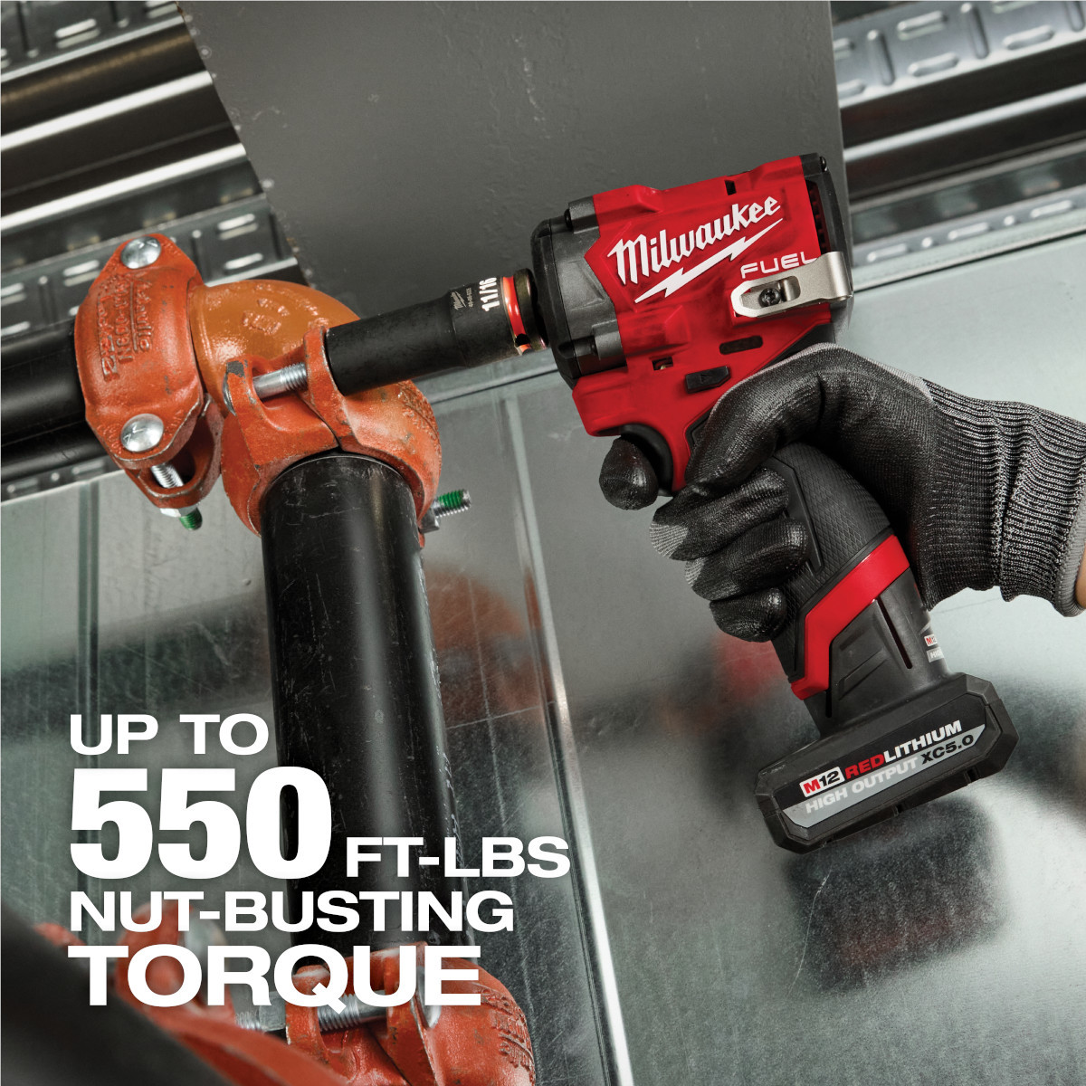 Milwaukee Tool M12 FUEL Stubby 1/2 Inch Impact Wrench with Pin Detent