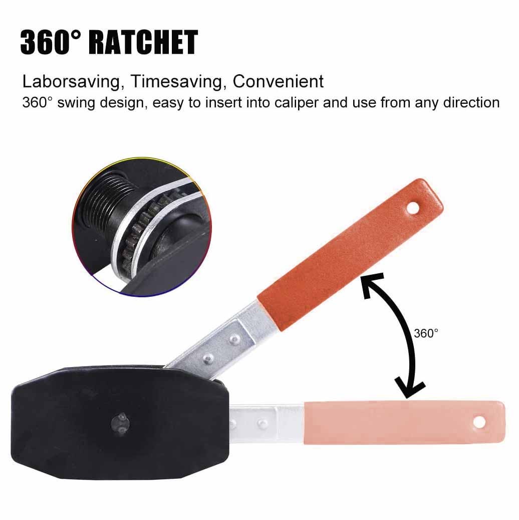 Car Disc Brake Pad Ratchet Rewind Spreader Piston Retracting Caliper Press Tool