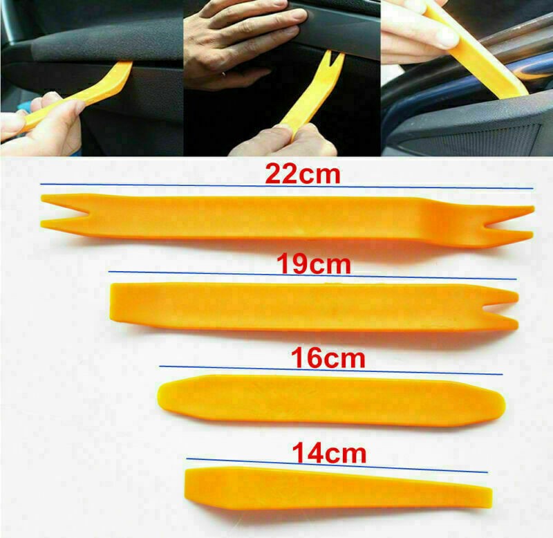 4Pcs Car Trim Removal Tool Set Hand Tools Pry Bar Panel Door Interior Clip Kits