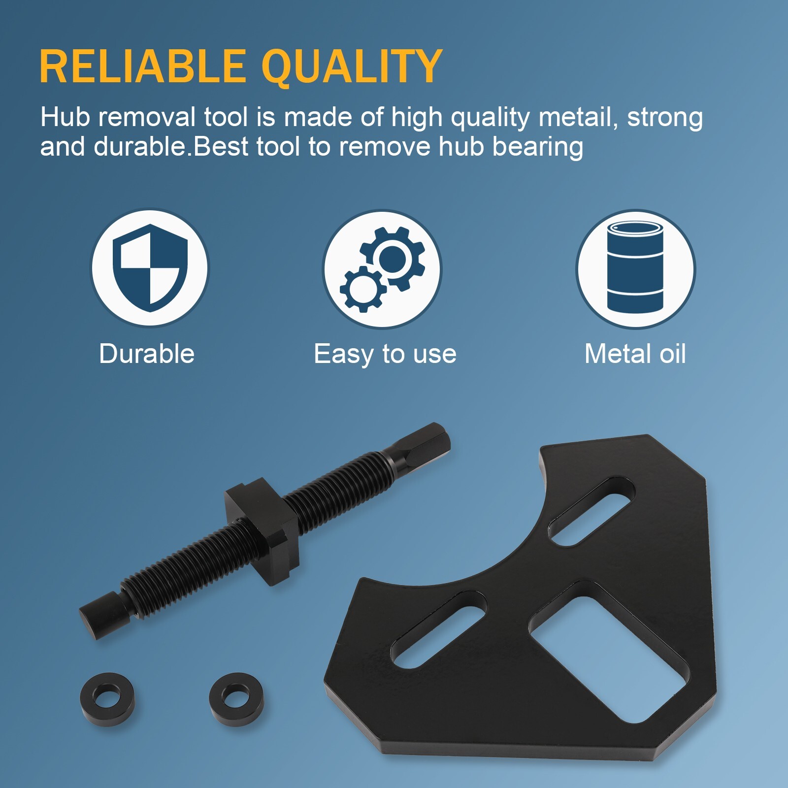 Hub Remover Fits on most 5, 6 and 8 lug hub assemblies found on cars and trucks