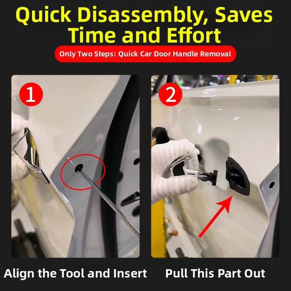 Car Door Handle Removal Tool Stainless Steel Wrench Auto Repair Kit Compact