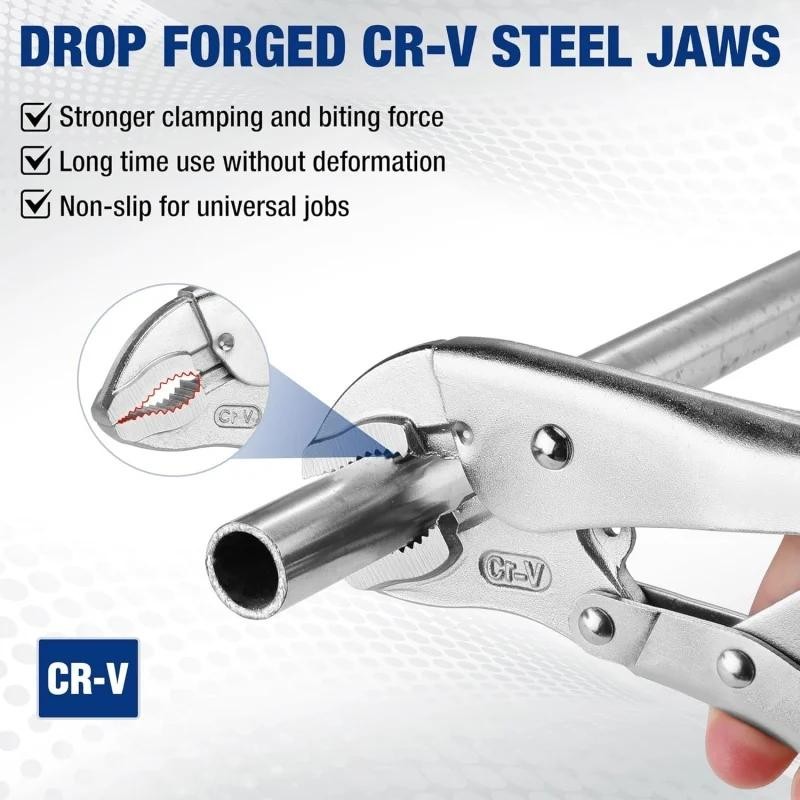 Powerful Locking Pliers 5/7/10″ Curved Jaw Pliers Heavy-duty Pressure Pliers