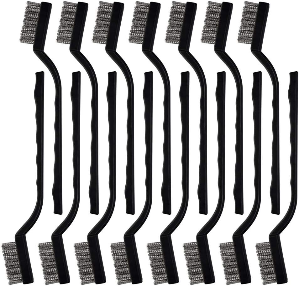 15 Pcs Mini Stainless Steel Wire Brush Set for Cleaning stainless steel