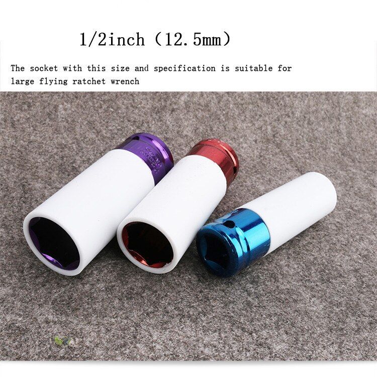 5pcs Lug Nut Socket Impact Socket Set Thin Wall Socket Wheel Protector 1/2″ New