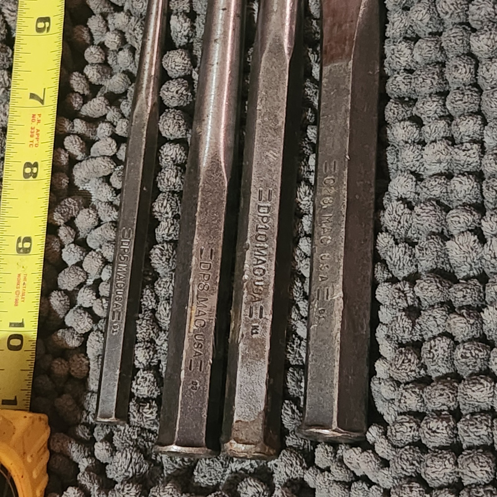 Mac Tools DP10, DP8 & DP5 Punches & C28 Chisel (4 total pieces in lot)
