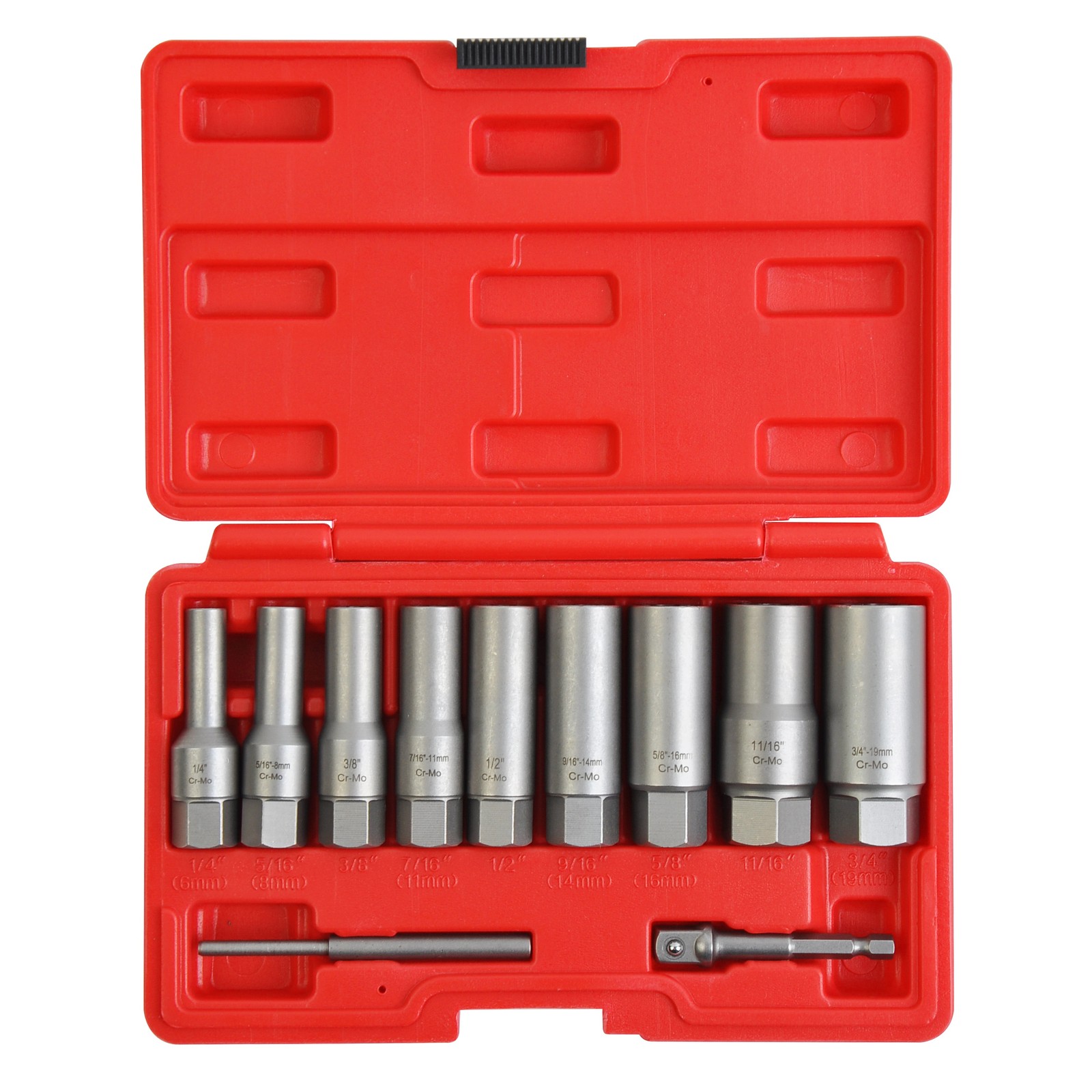 11PCS Spiral Type Bolt Extractor Tool, Broken Lug Nut Bolt Remover Easy-Out Set