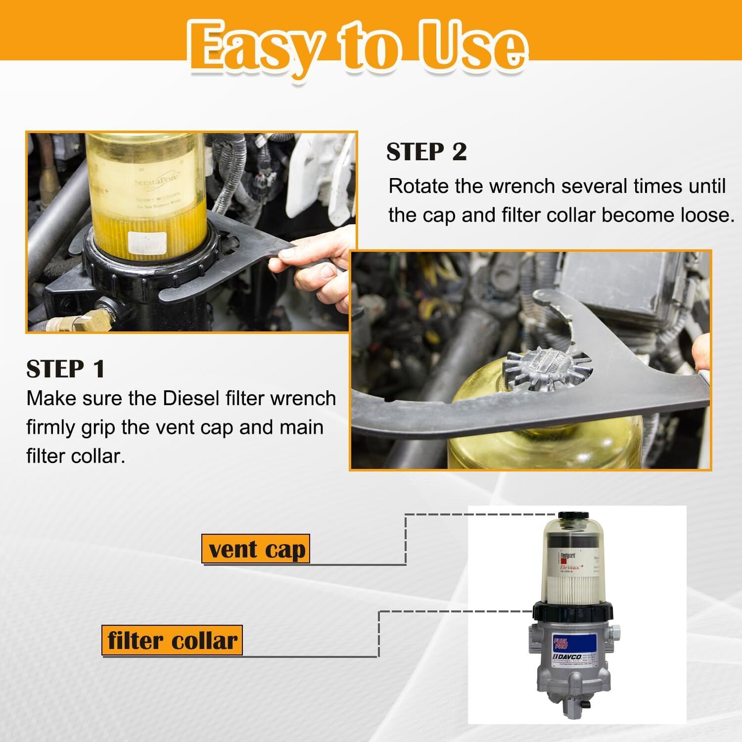 Diesel Fuel Filter 6″ Oil Filter Removal Wrench 61110 for Davco Filter Separator