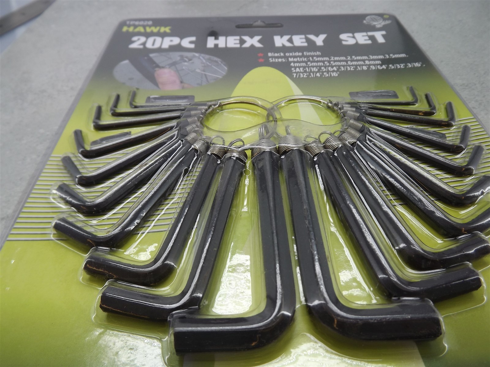 20-Piece HEX KEY SET BLACK OXIDE FINISH METRIC SAE BRAND NEW