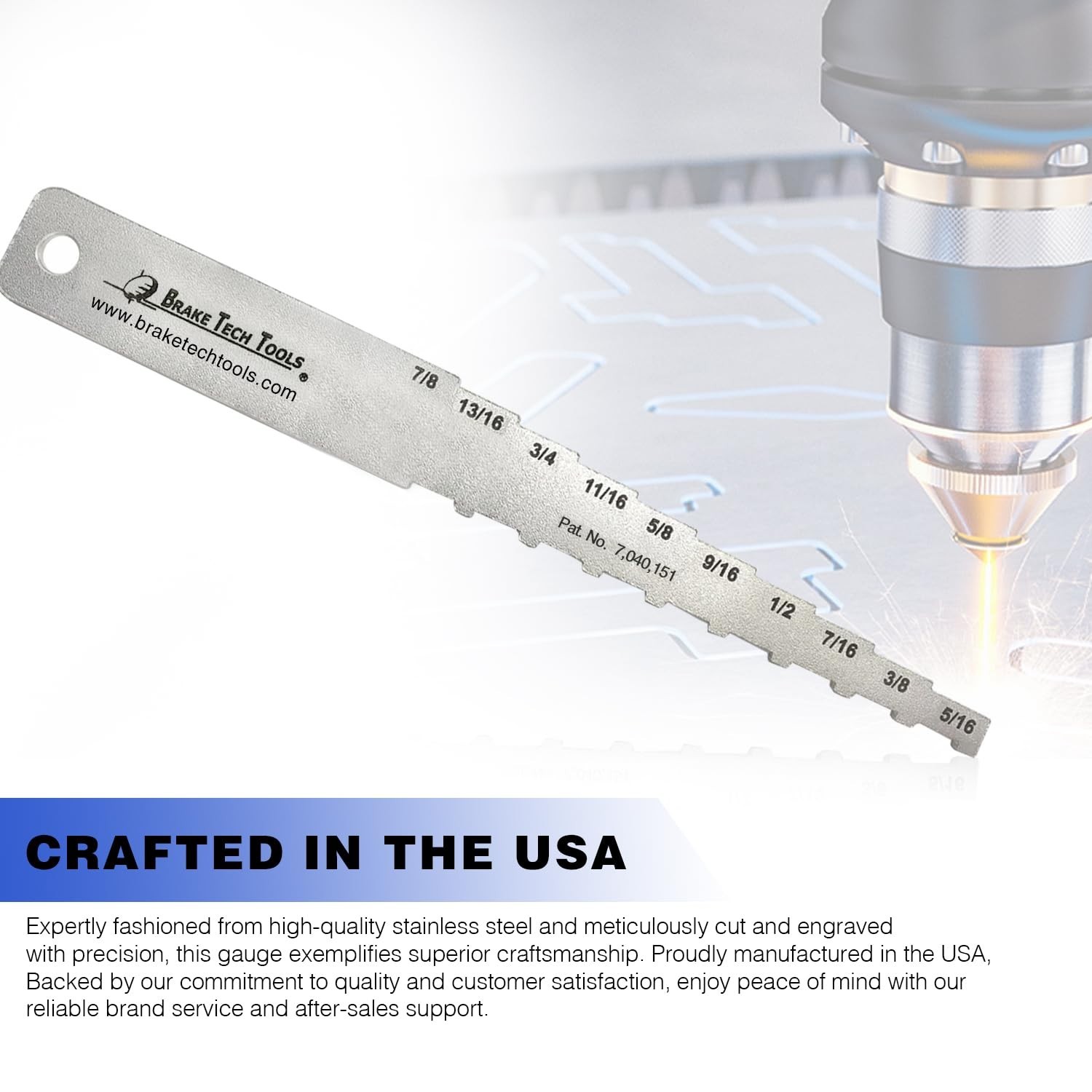 Brake Lining Measuring Tool Gauge Stainless Steel 8 Inch