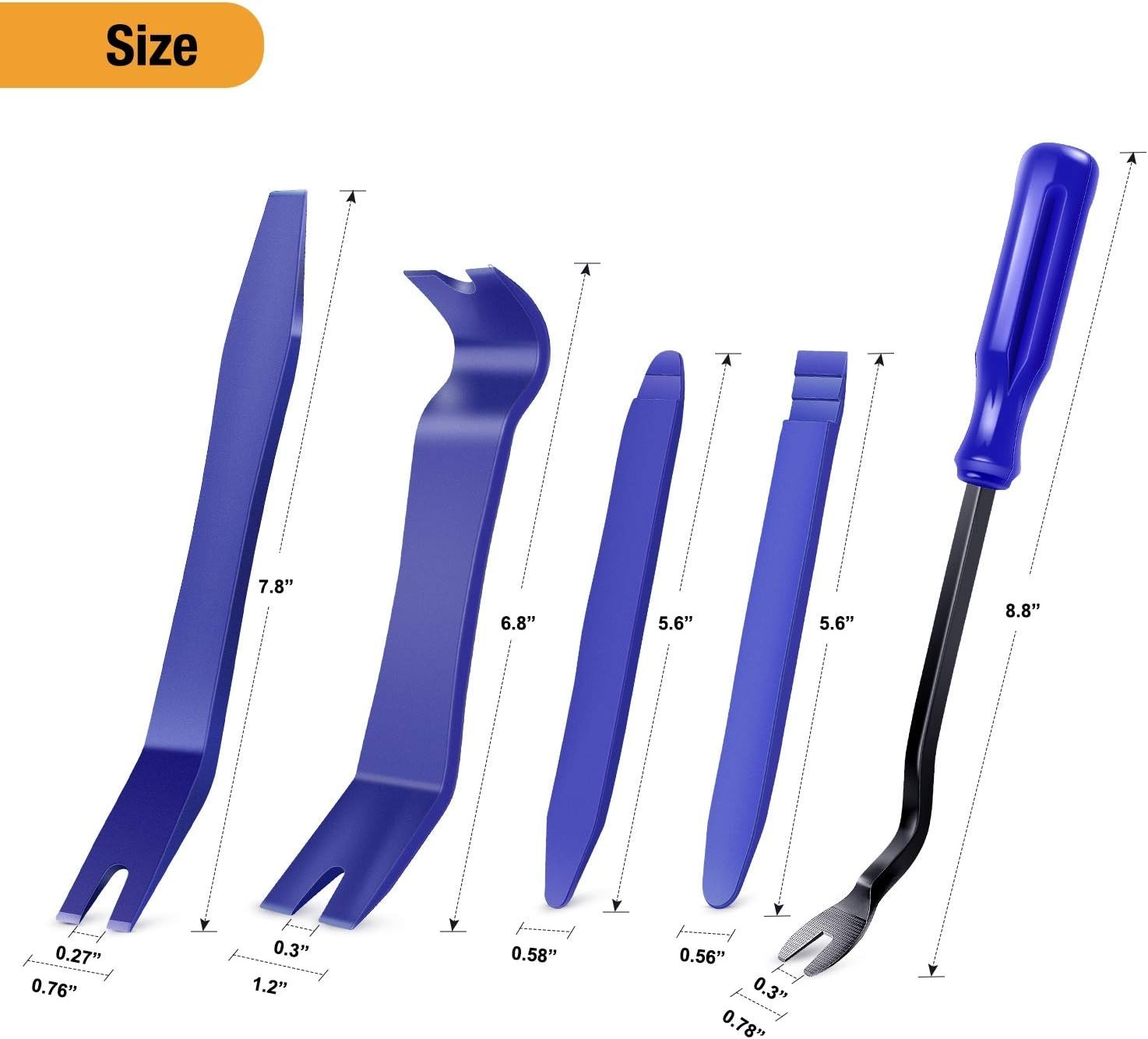 GOOACC 5PCS Auto Trim Removal Tool Kit No-Scratch Pry Tool Kit for Car Door 5PCS