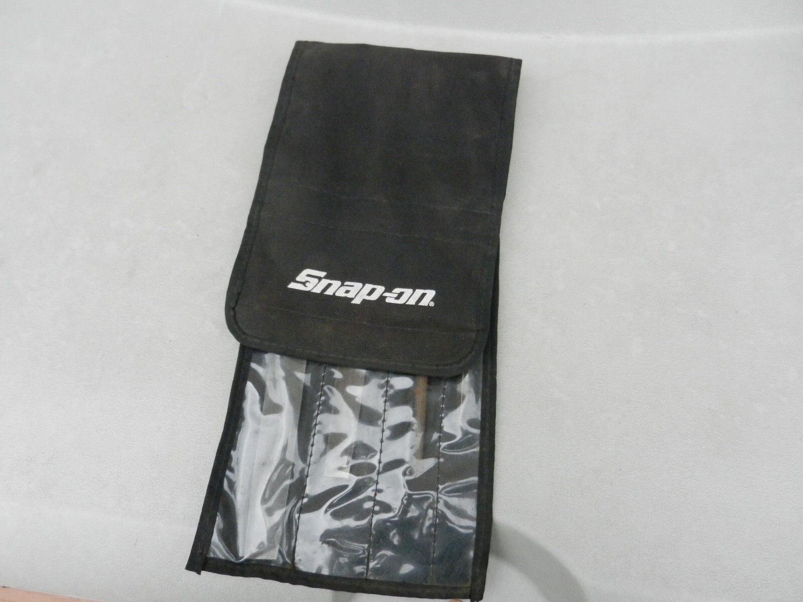 Snap On 4 Piece File Set Model PAKKB069 Red/Black handles W/ Case Used