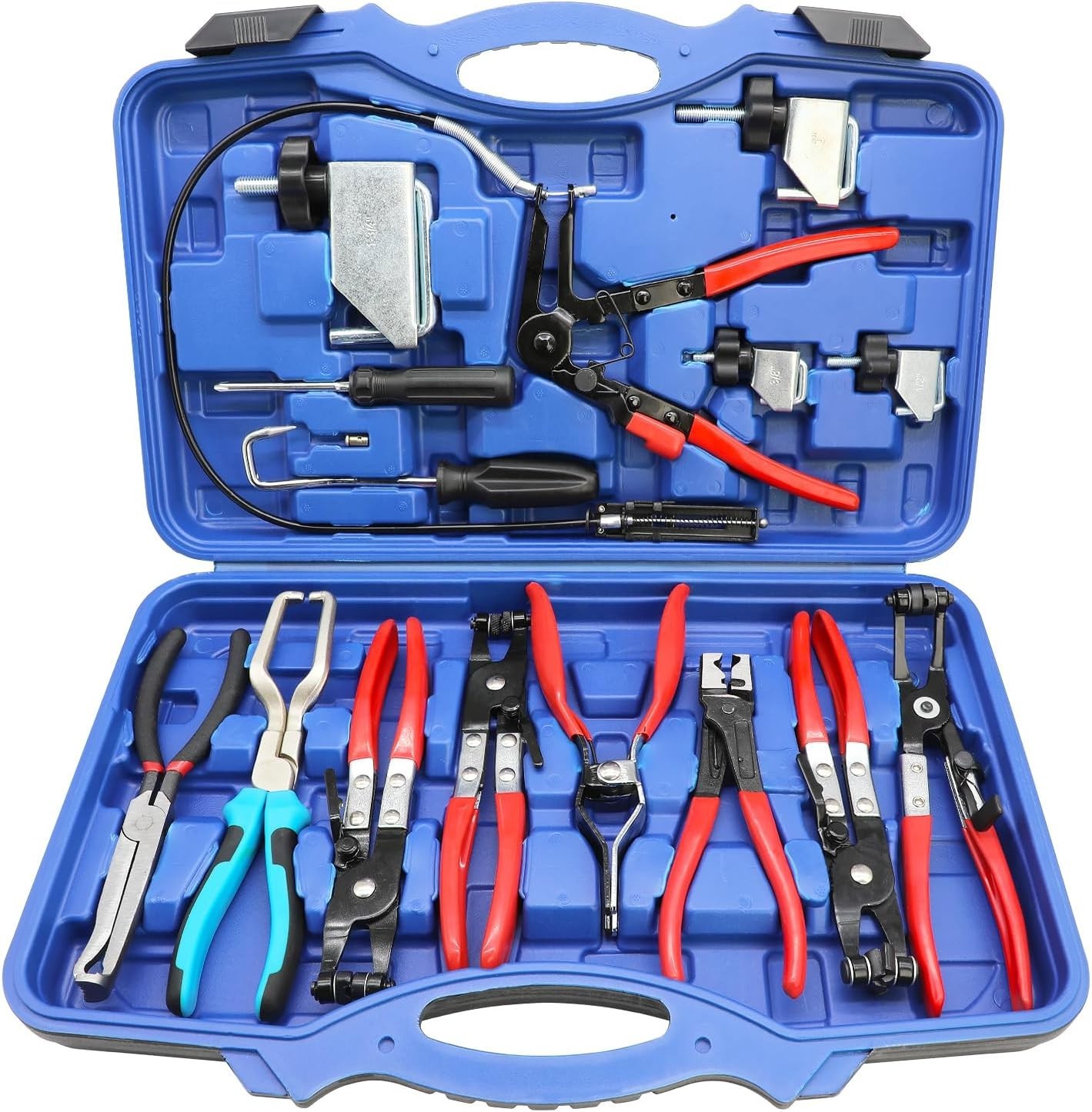 DPTOOL Hose Clamp Pliers Set 15pcs Removal and Installation Red