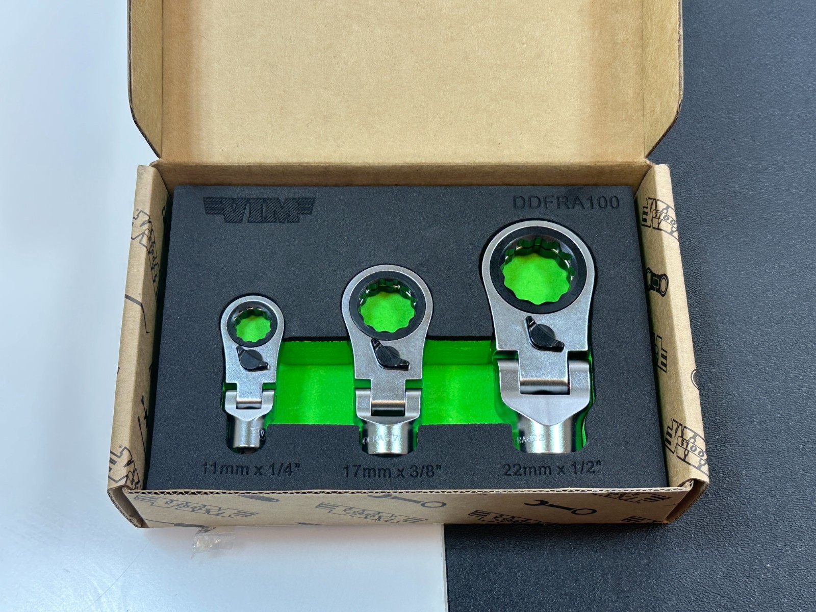 VIM Tools DDFRA100 Nora Reversible Flex Ratchet Adapters for Dual Drive Sockets