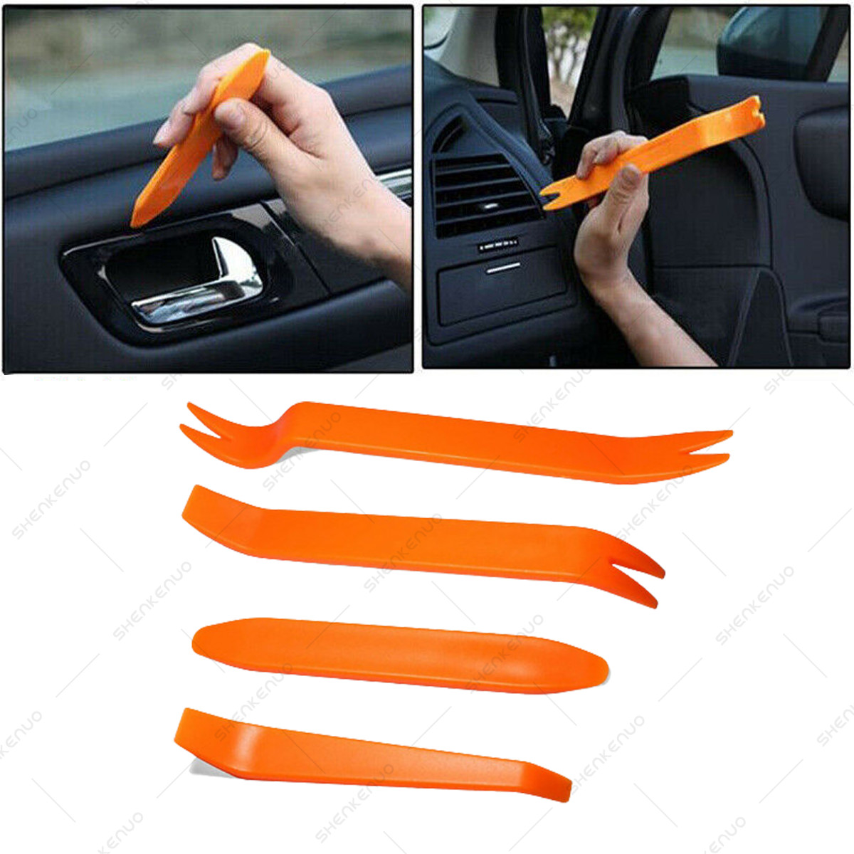 4 psc Pry Bar Set Automotive Dash Panel Plastic Trim Tool Molding Remover