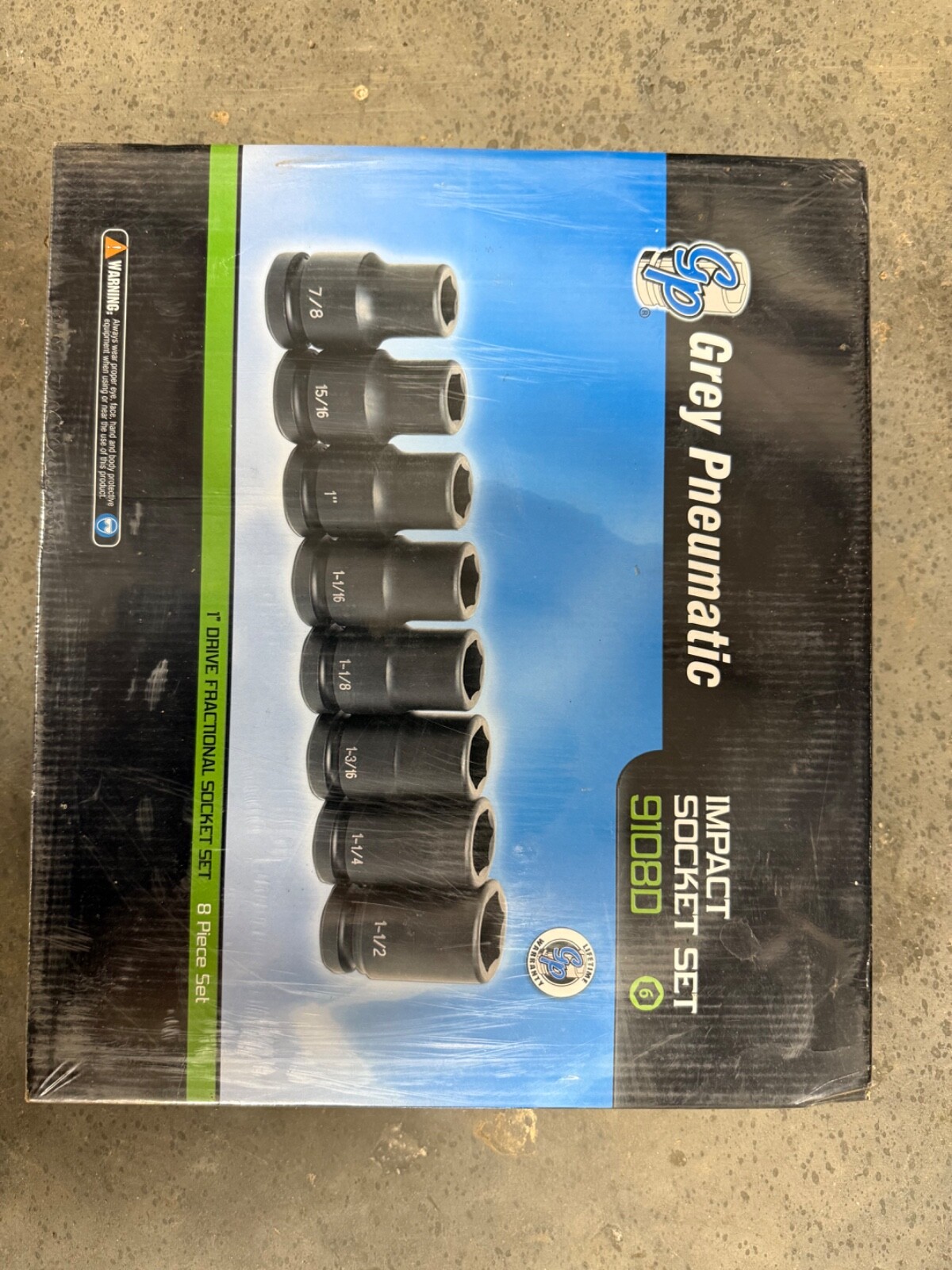 Grey Pneumatic 9108D 1″ Drive 8 Piece Deep Sae Impact Socket Set