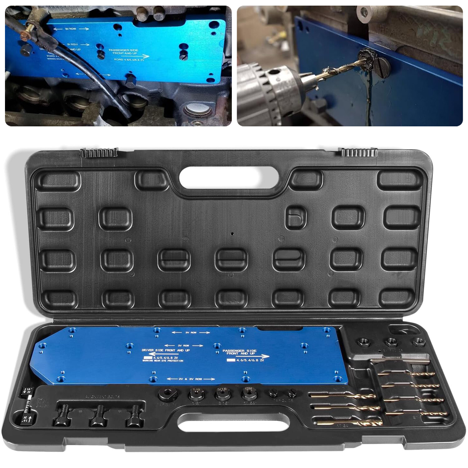 71600 Manifold Drill Template Kit for Ford 4.6L/5.4L/6.8L V10 2 & 3 Valve Triton