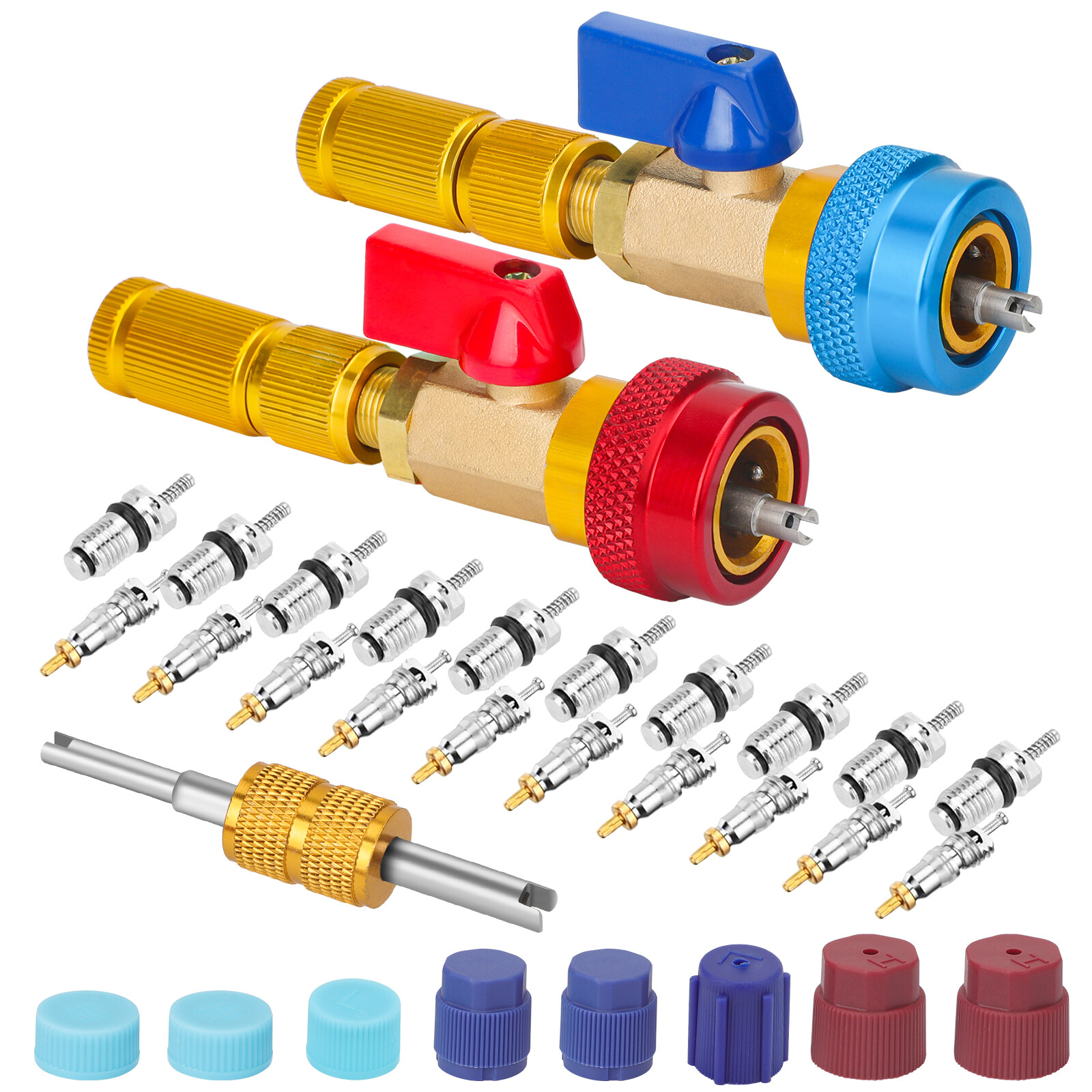 High Low Pressure Valve Core Remover Tools Kit for R134A Air Conditioner System