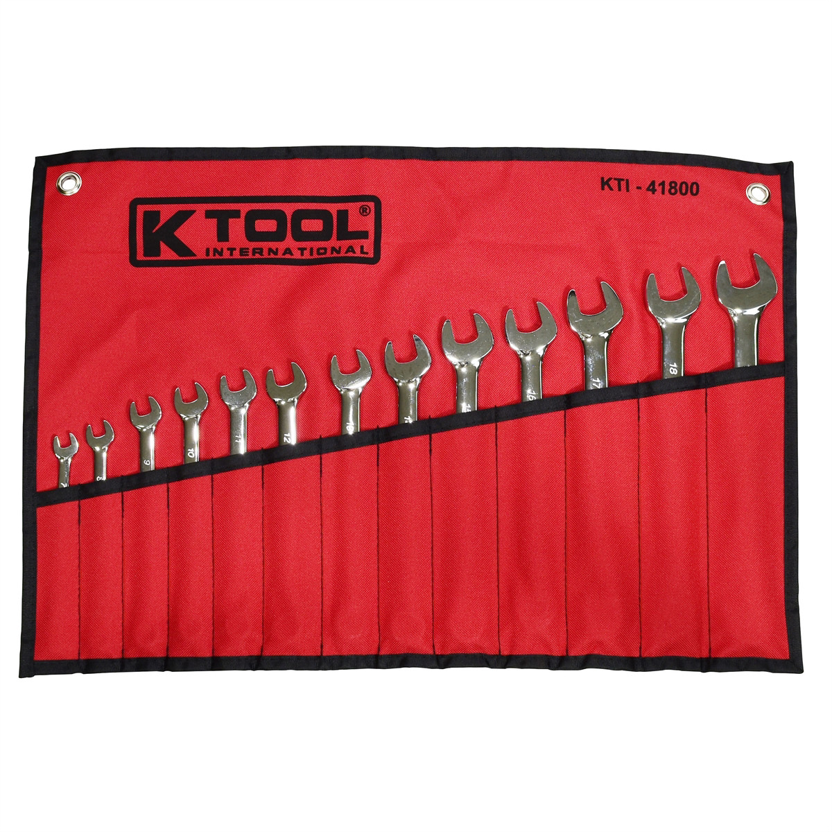 K-Tool 41800 Metric Combo Wrench Set, 13-pc, Sizes (7mm-19mm Wrenches)
