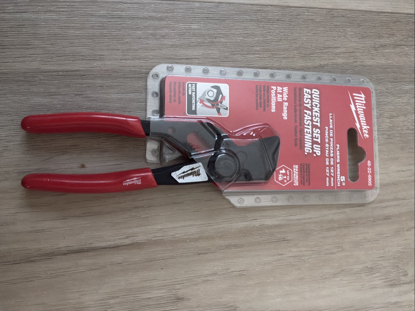 Milwaukee Tools 48-22-6905, 5″ EDC Push Button Adjustable Pliers Wrench New!