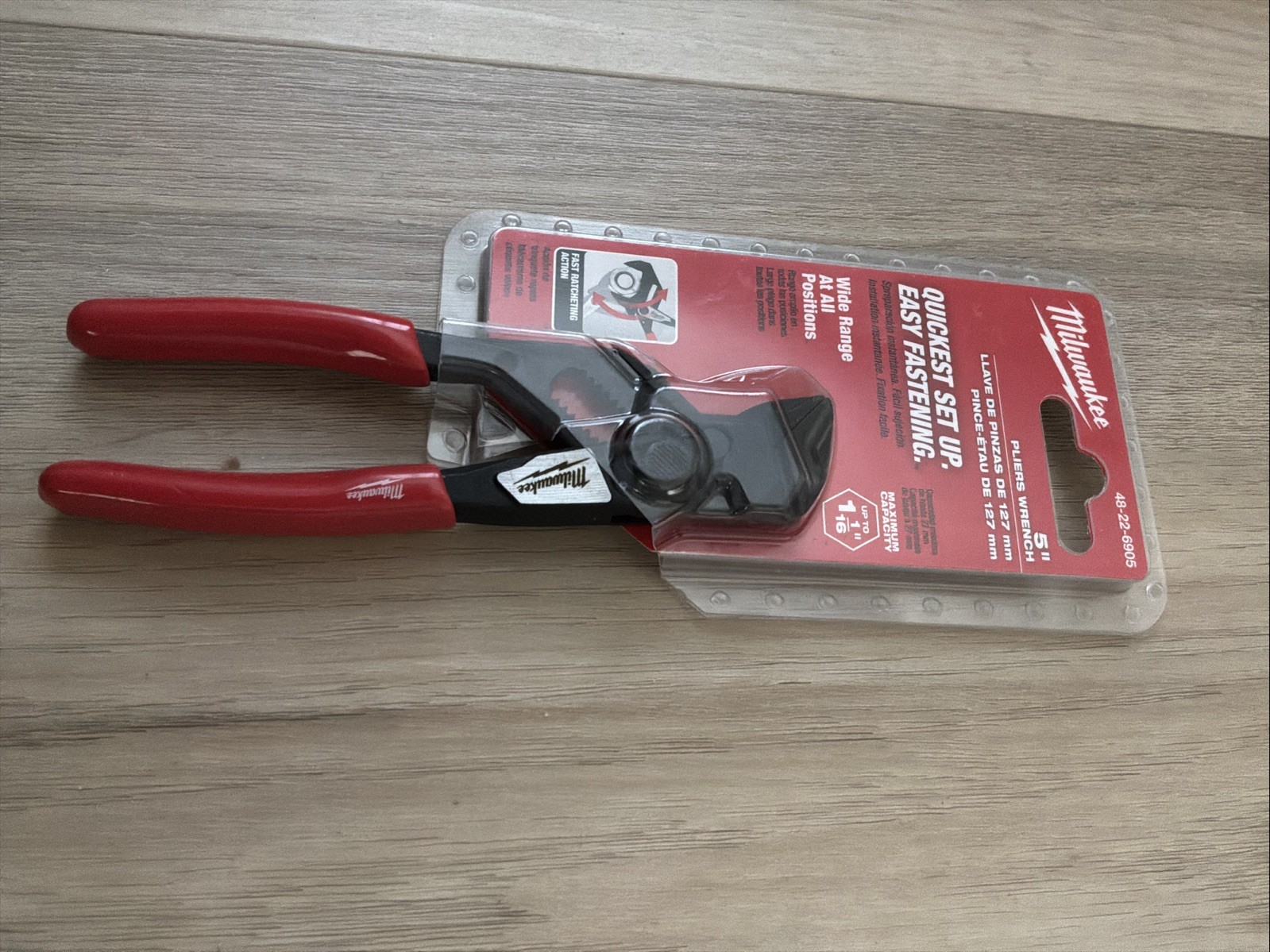 Milwaukee Tools 48-22-6905, 5″ EDC Push Button Adjustable Pliers Wrench New!