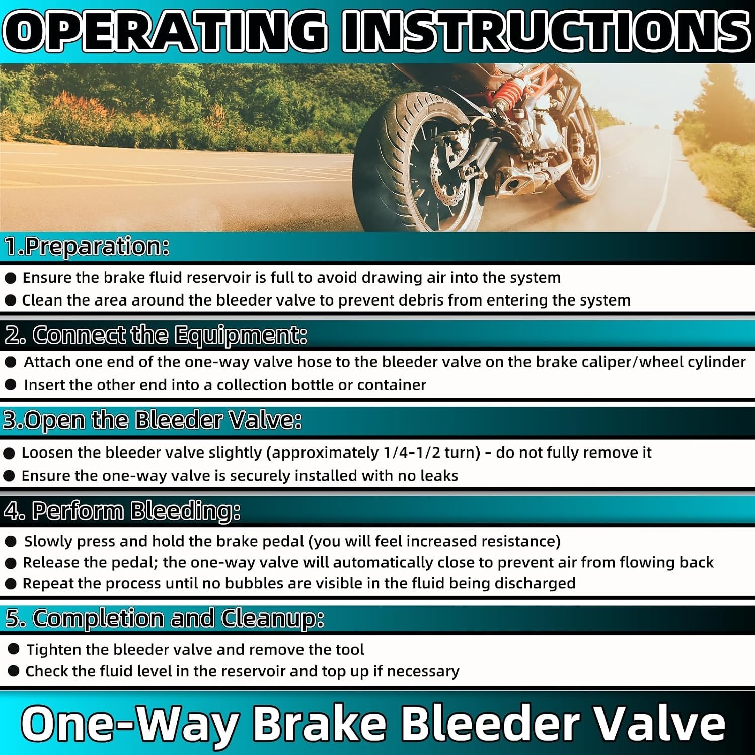 Universal Brake Bleeding Tool Kit for Car Motorcycle Hydraulic Systems