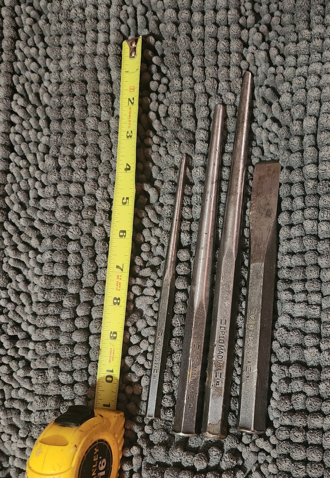 Mac Tools DP10, DP8 & DP5 Punches & C28 Chisel (4 total pieces in lot)