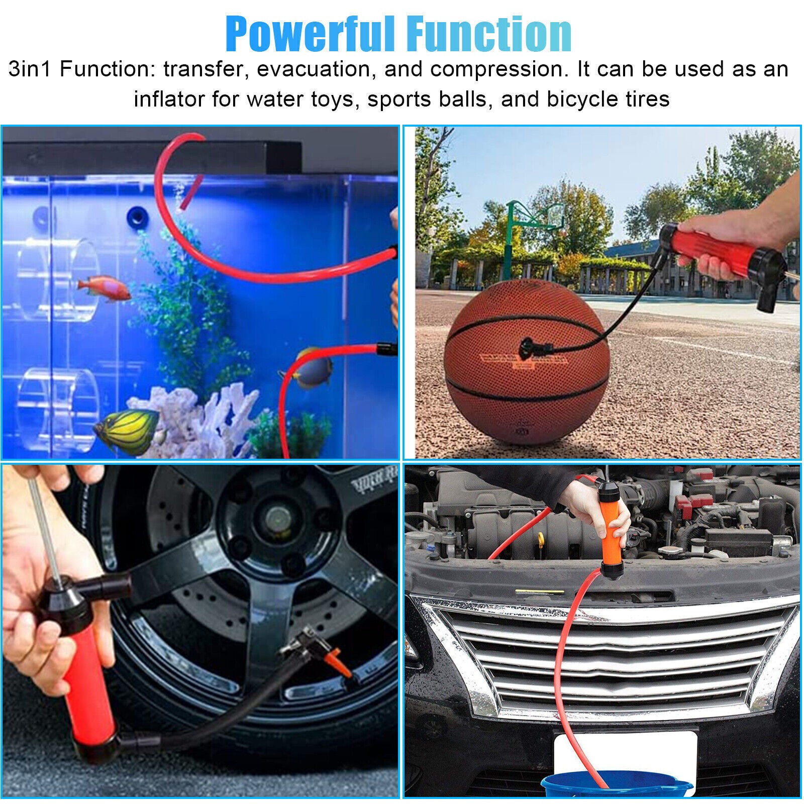 Fluid Extractor Pump Manual Suction Multi-Use Liquid Transfer Siphon Hand Pump