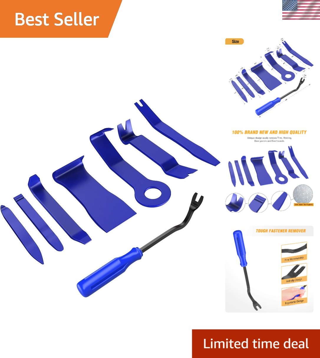 Multi-Use Blue Trim Removal & Fastener Tool Set – 8PCS for Car Interior Repair