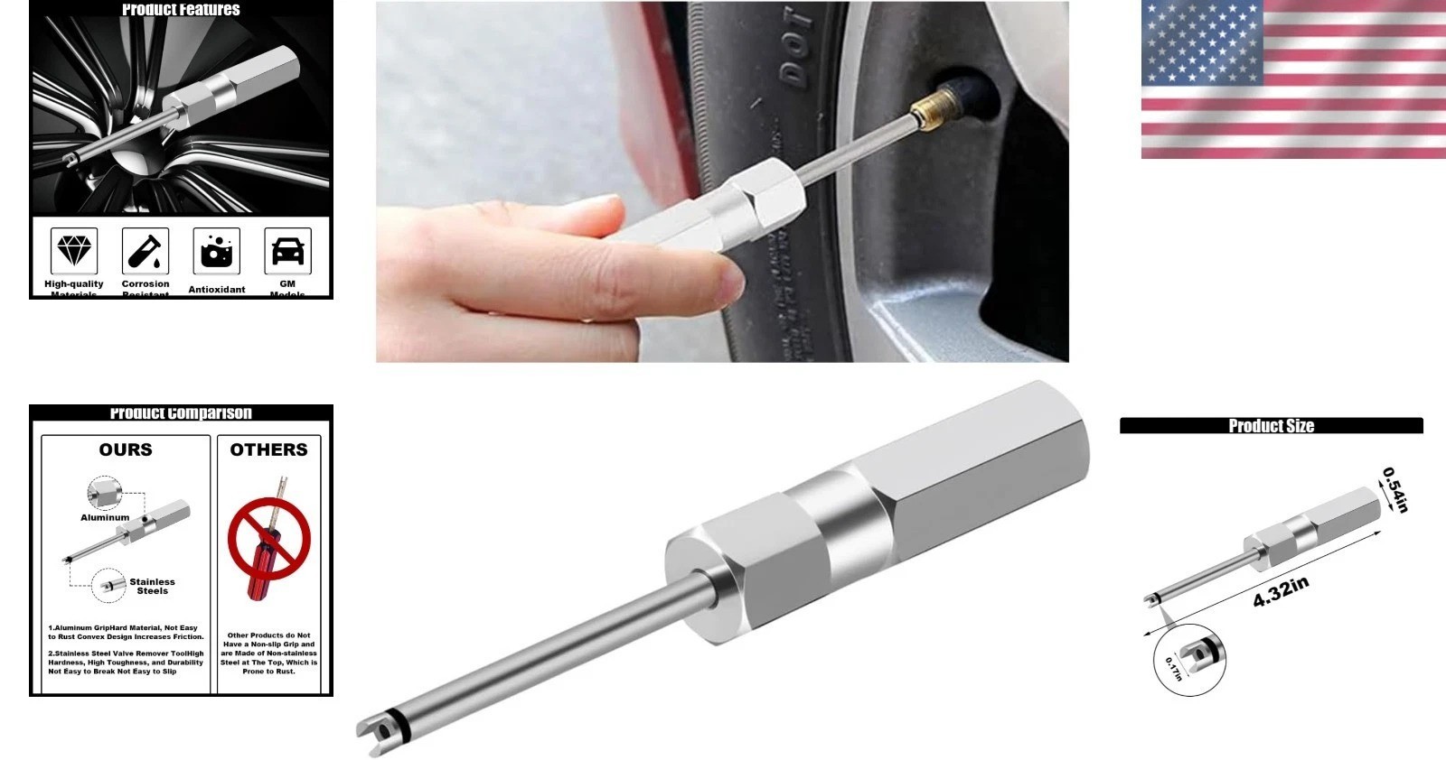 No Scratch Tire Valve Puller Tool – Essential Metal Repair Tool for Vehicles