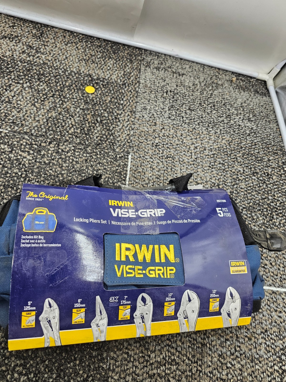 5-PIECE Irwin 2077704 Vise Grip Locking Pliers Assembly in Canvas Tool Tote Bag