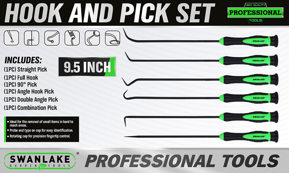 6PC Precision Pick Hook Set Car Auto Oil Seal O-Ring Seal Gasket Puller Remover