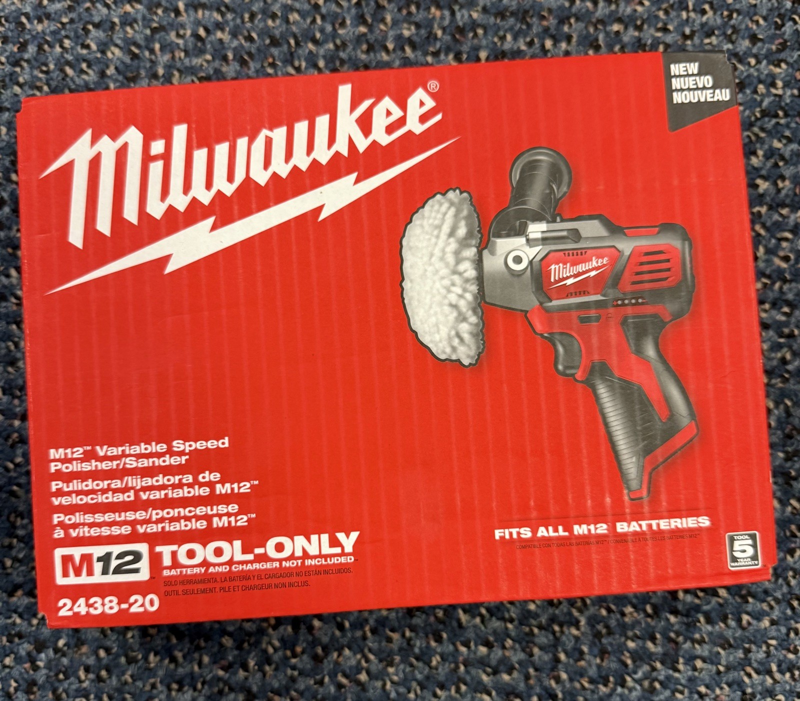 Milwaukee M12 3″ Variable Speed Polisher/ Sander Bare Tool +Accessories #2438-20