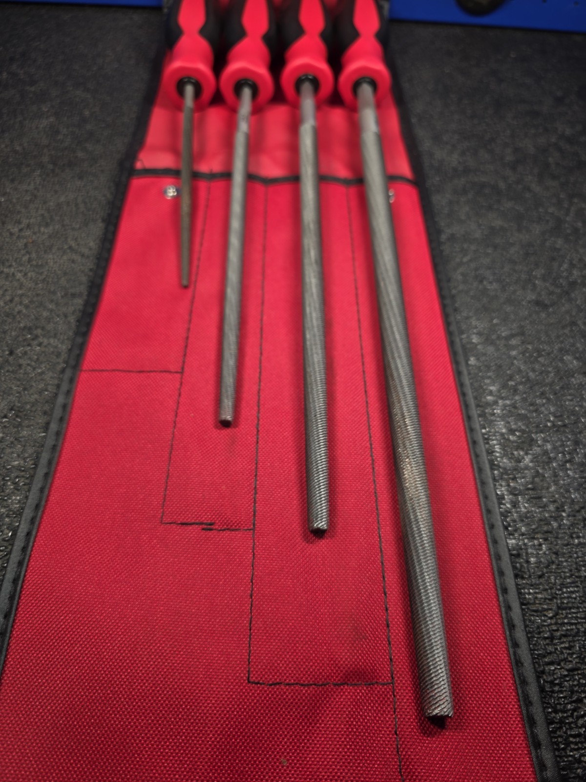 Snap-on Tools SGHBF200A 4-Piece LIGHT USE Red Handle Round File Set See Details