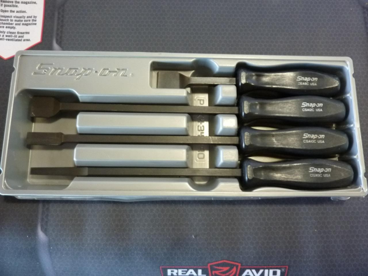 Snap-on Tools USA Classic Black Handled Rigid Carbon/Gasket Scraper 4 Pcs. Set
