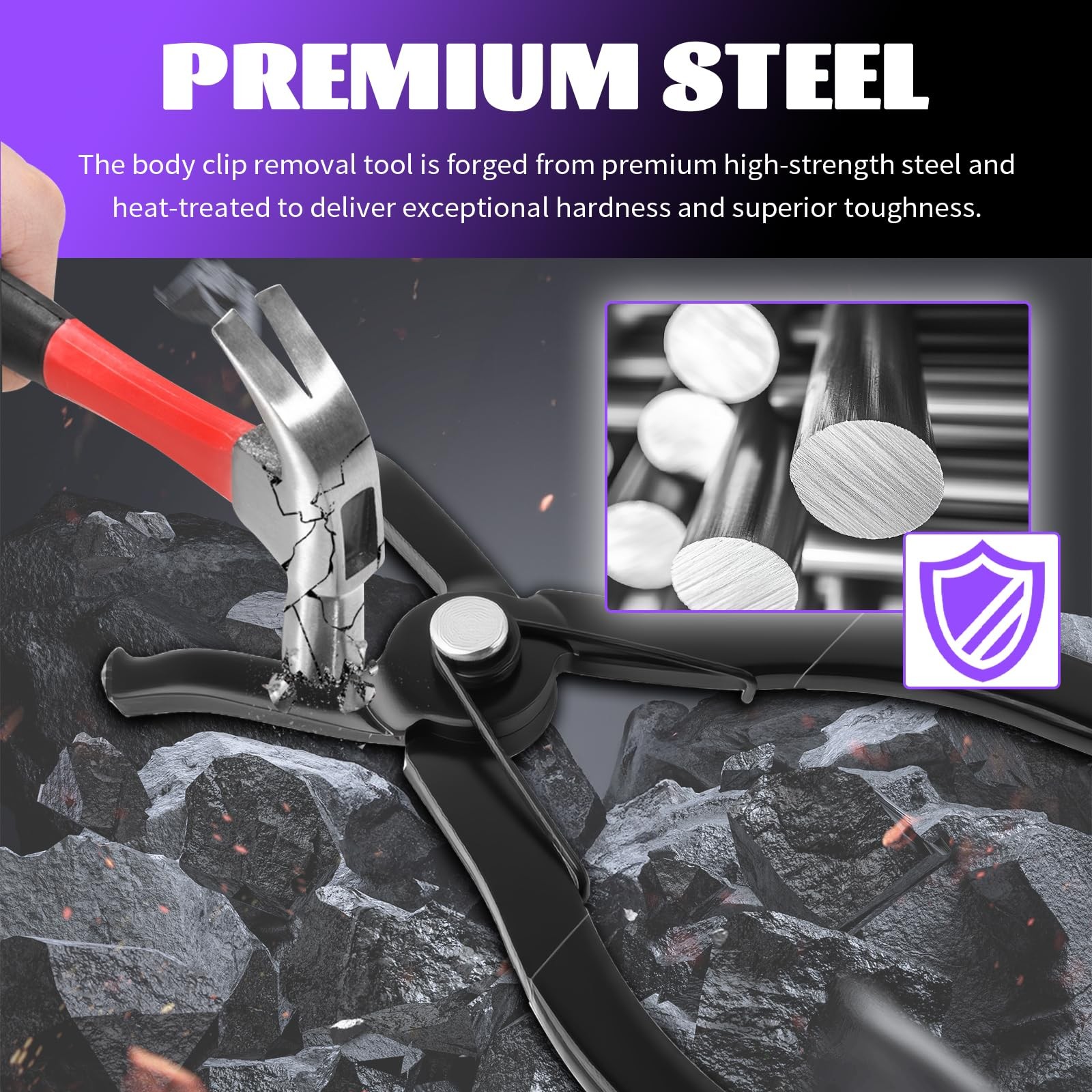 Car Push Pin Removal Tool Set 2PCS Angled Pliers for Trim & Bumper Clips