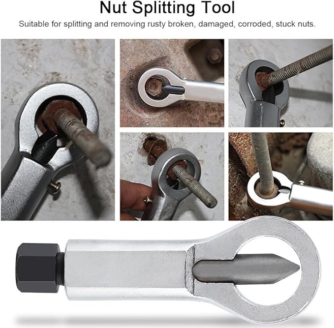 Nut Splitter Breaker 9-27mm Nut Remover Extractor Adjustable Cracker Hand Tool