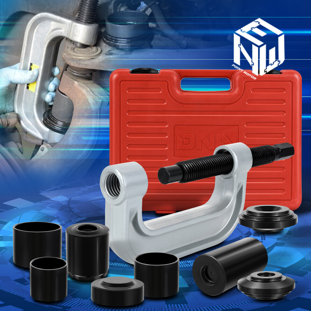 2/4WD Auto Ball Joint Press Tool Set Bushing Remover Installer Adapter Kit 10pcs