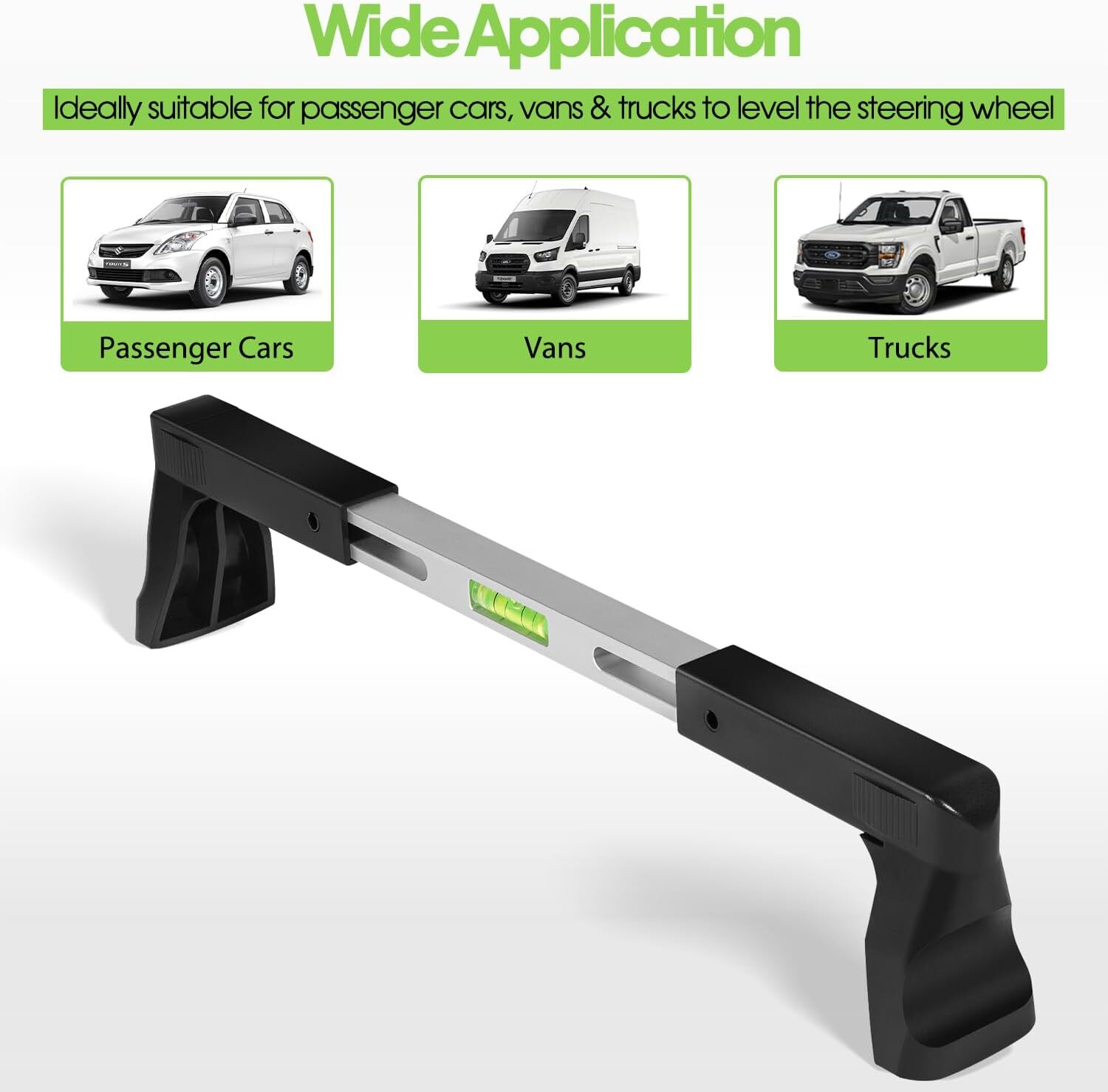 Steering Wheel Level Alignment Tool for Passenger Cars, Vans & Trucks 270-340mm