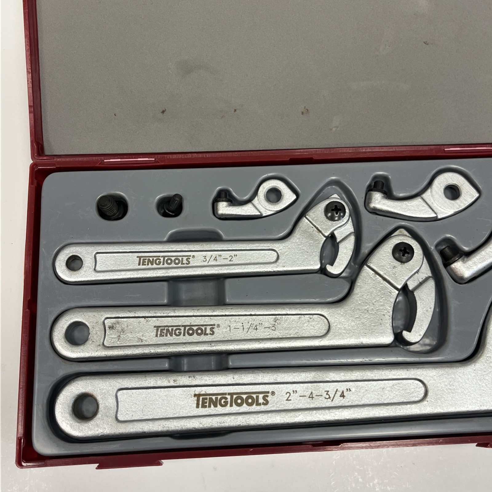 Teng Tools 8 Piece Hook & Pin Spanner Wrench Set In Tool Box Tray TTHP08