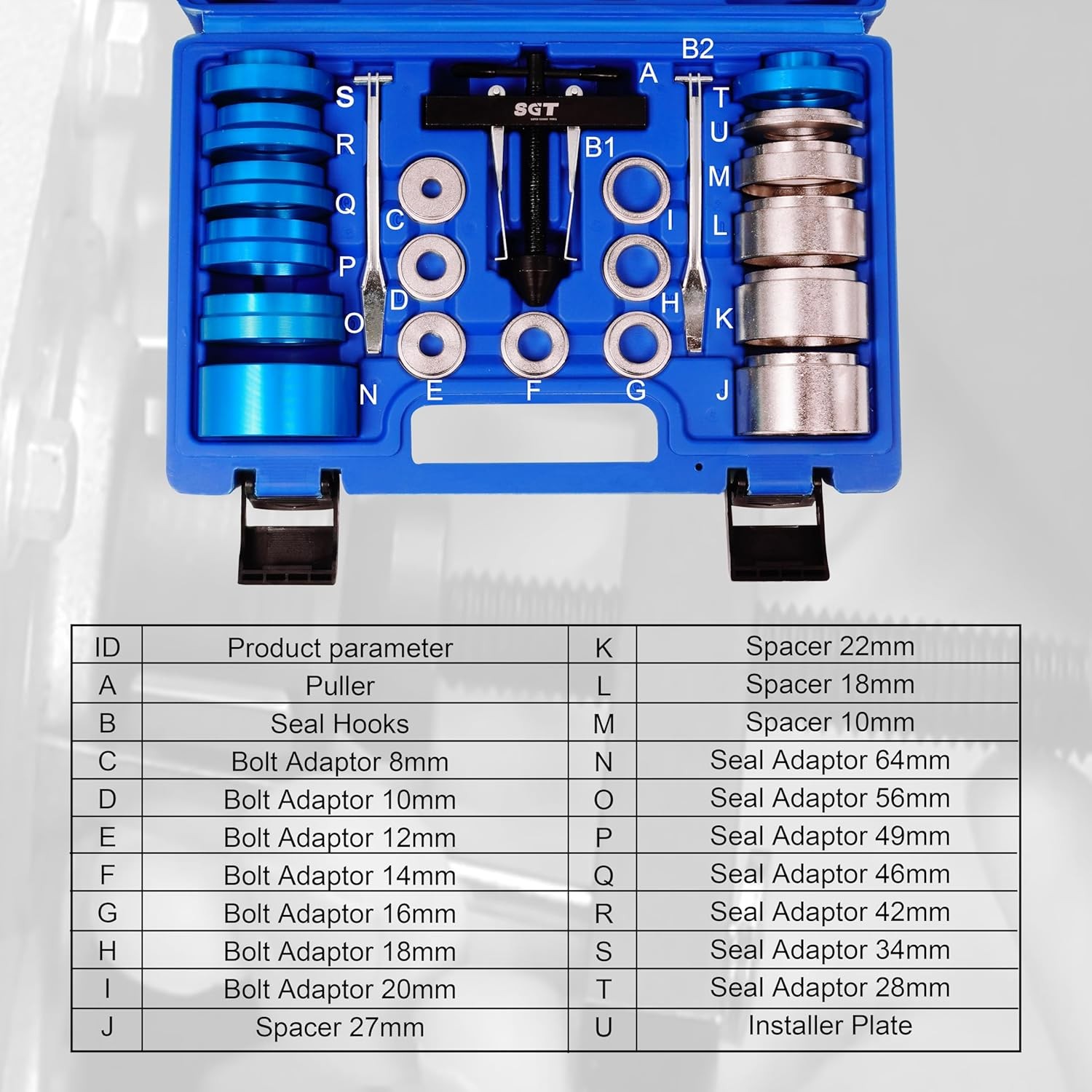 22PCS Crankshaft Camshaft Seal Installer Remover Tool Kit for Engine Repair
